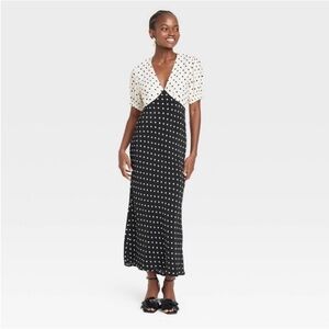A New Day Polka Dot Black and White Dress - Size Large